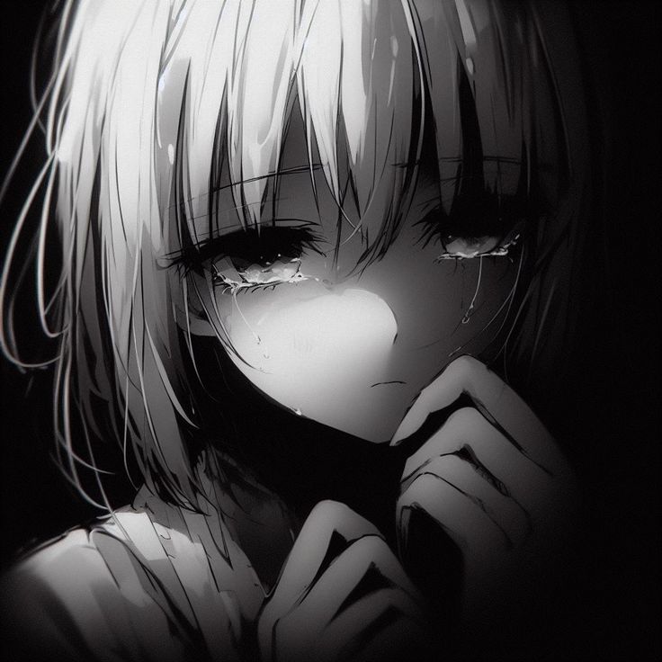 Avatar trắng đen anime buồn nữ